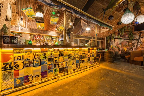 Vibrant Liars Lounge bar with eclectic decor, ideal for networking events and themed parties.