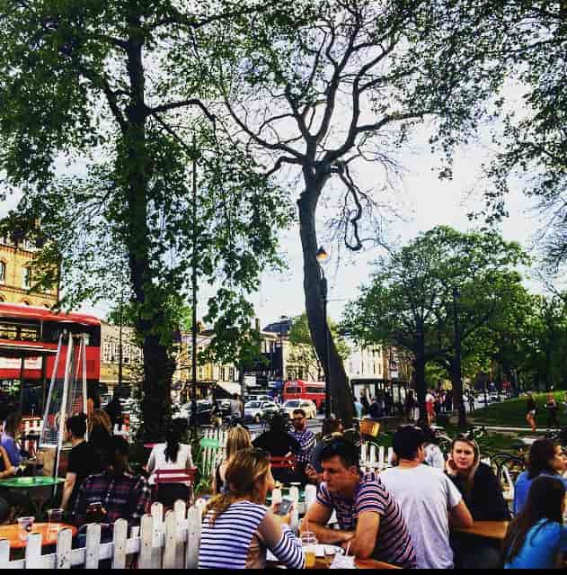 Vibrant outdoor terrace for casual networking and summer social gatherings.