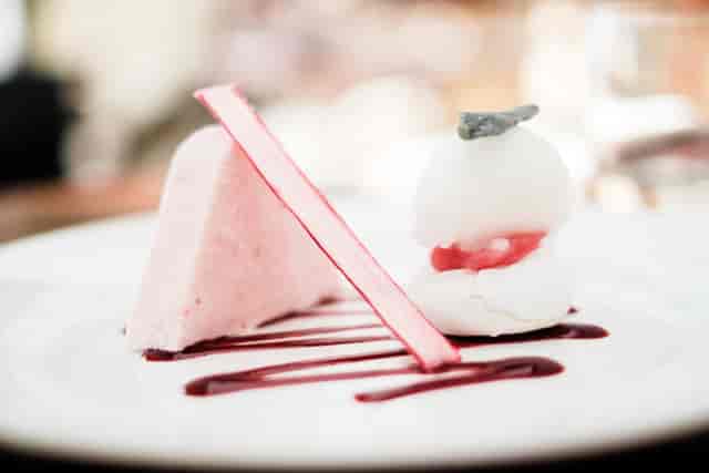 Gourmet plated dessert at Blenheim Palace, perfect for gala dinners and VIP luncheon events.