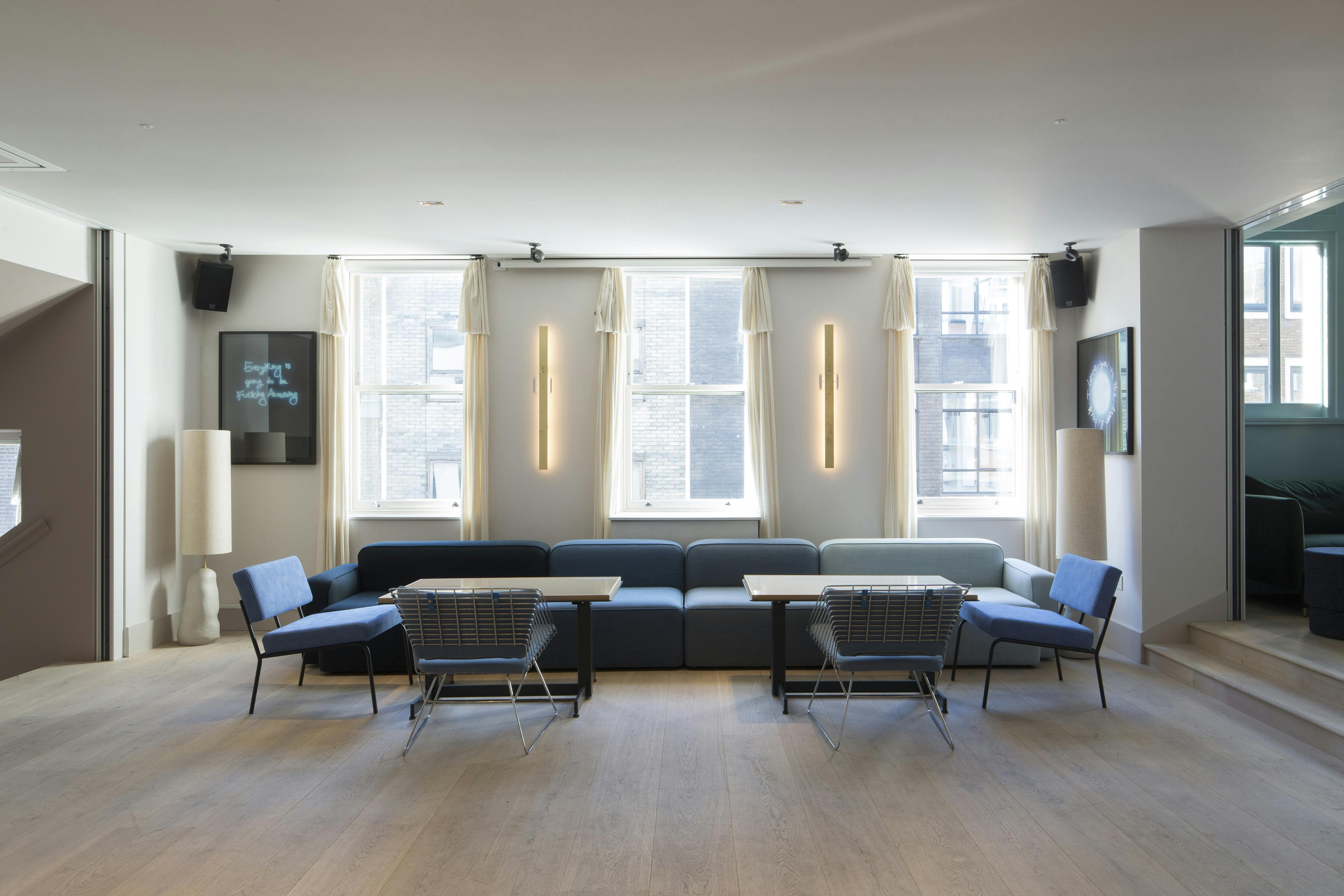 Gennaro Room at The Groucho Club: modern meeting space with cozy seating for networking events.