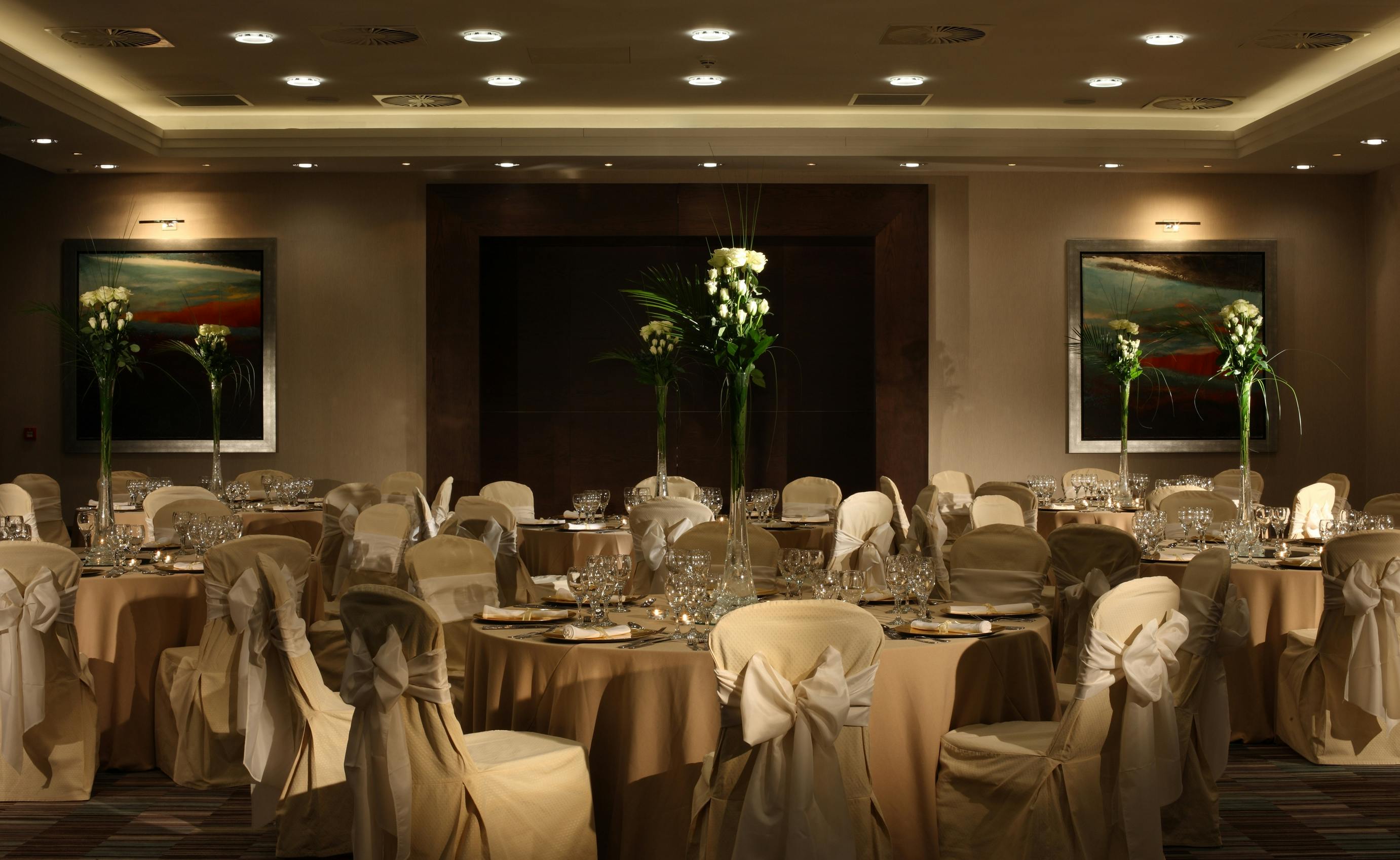 Elegant banquet room in Norton House Hotel, perfect for weddings and corporate events.
