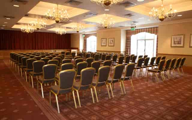 Ballroom at Norton House Hotel, elegant chandeliers for conferences and seminars.