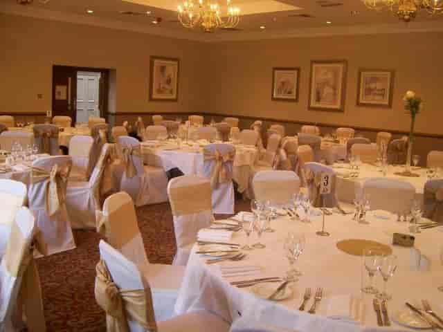 Elegant ballroom at Norton House Hotel, set for weddings and corporate events.