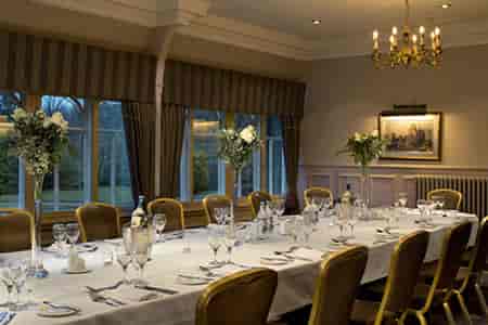 Elegant dining room at Norton House Hotel, perfect for corporate dinners and upscale events.