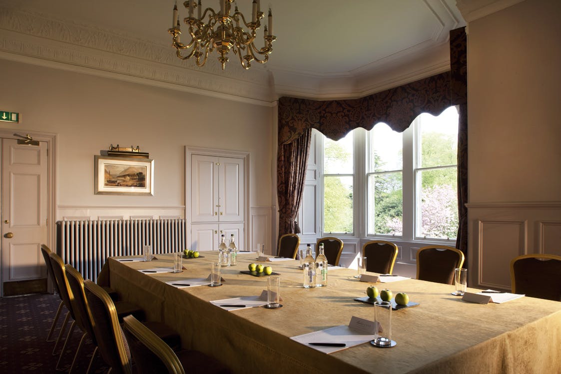 Elegant meeting room at Norton House Hotel & Spa, perfect for corporate events and workshops.