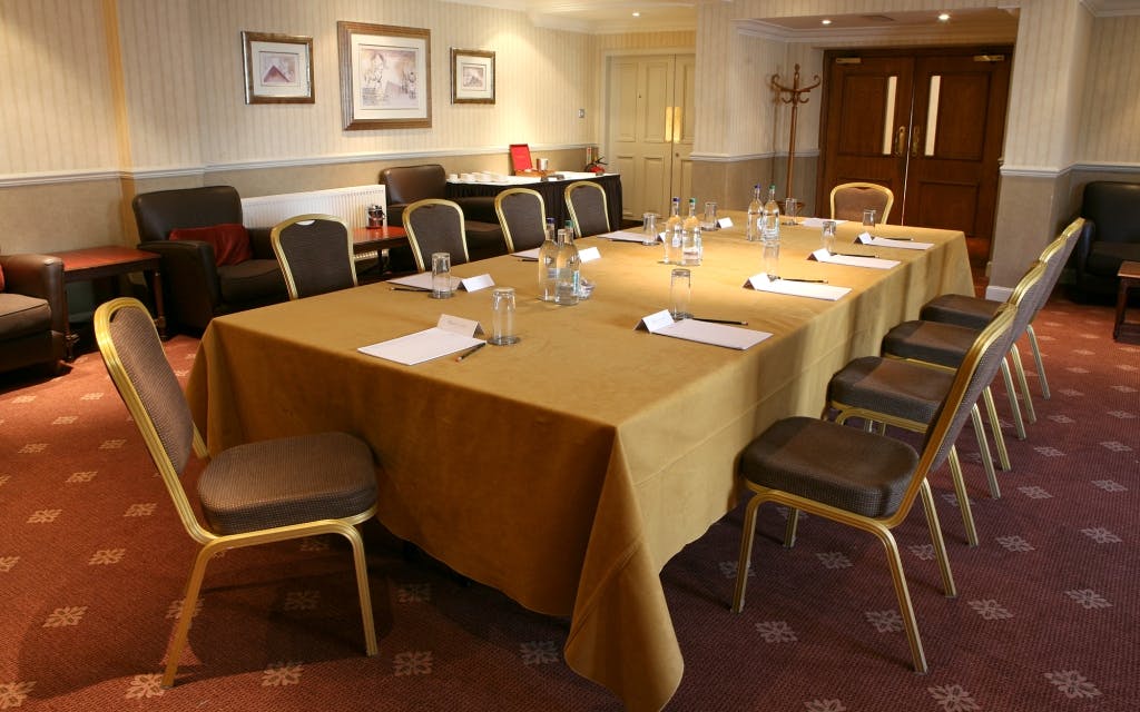 Oakroom meeting room at Norton House Hotel, elegant setup for professional gatherings.