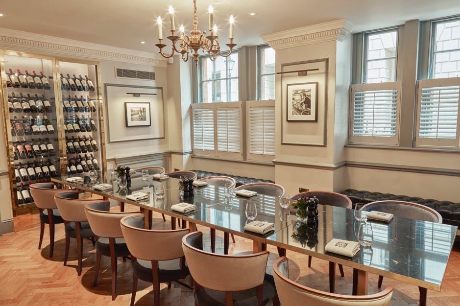 Elegant meeting space at GBR, DUKES LONDON, perfect for corporate events and gatherings.