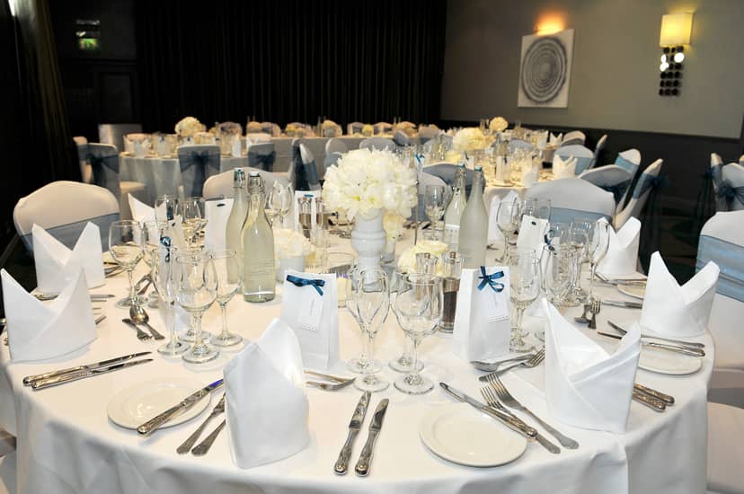Elegant banquet table in Grand Suite, perfect for weddings and corporate events.