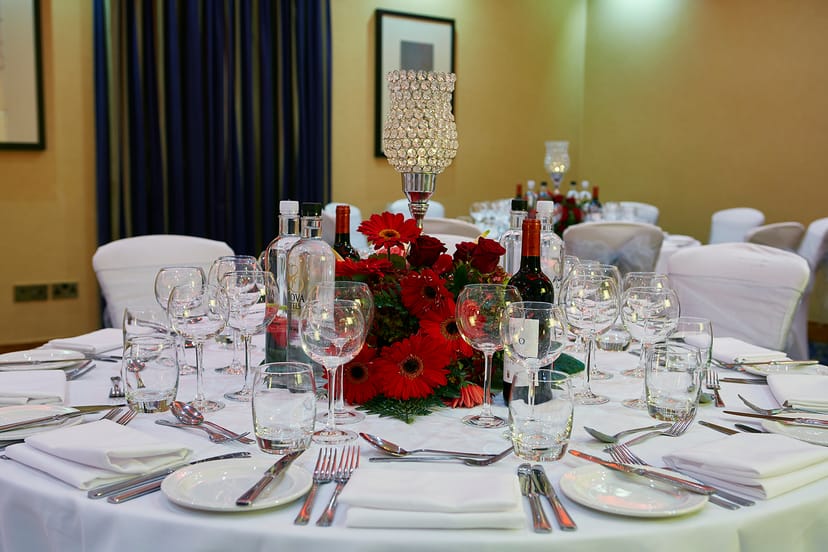 Elegant dining table setup in Edward Suite, perfect for formal events and galas.