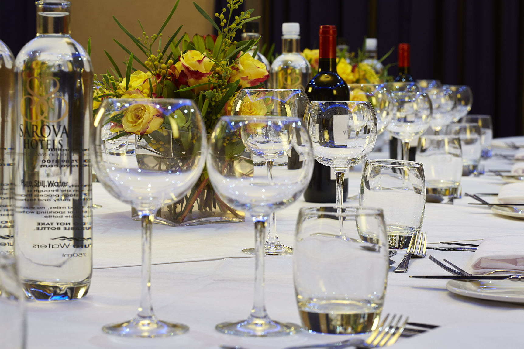 Elegant dining table setup in James Suite, The Rembrandt for events and meetings. - Banner