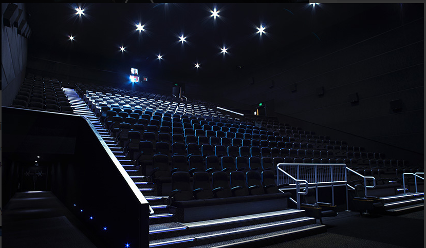 Modern auditorium with tiered seating for conferences at VUE Westfield White City.