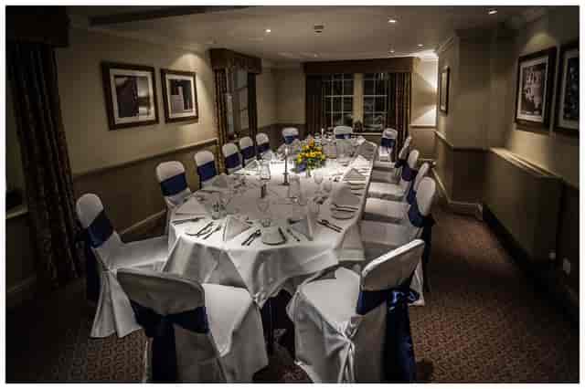 Elegant banquet setup at Wood Hall Hotel, ideal for meetings and special events.
