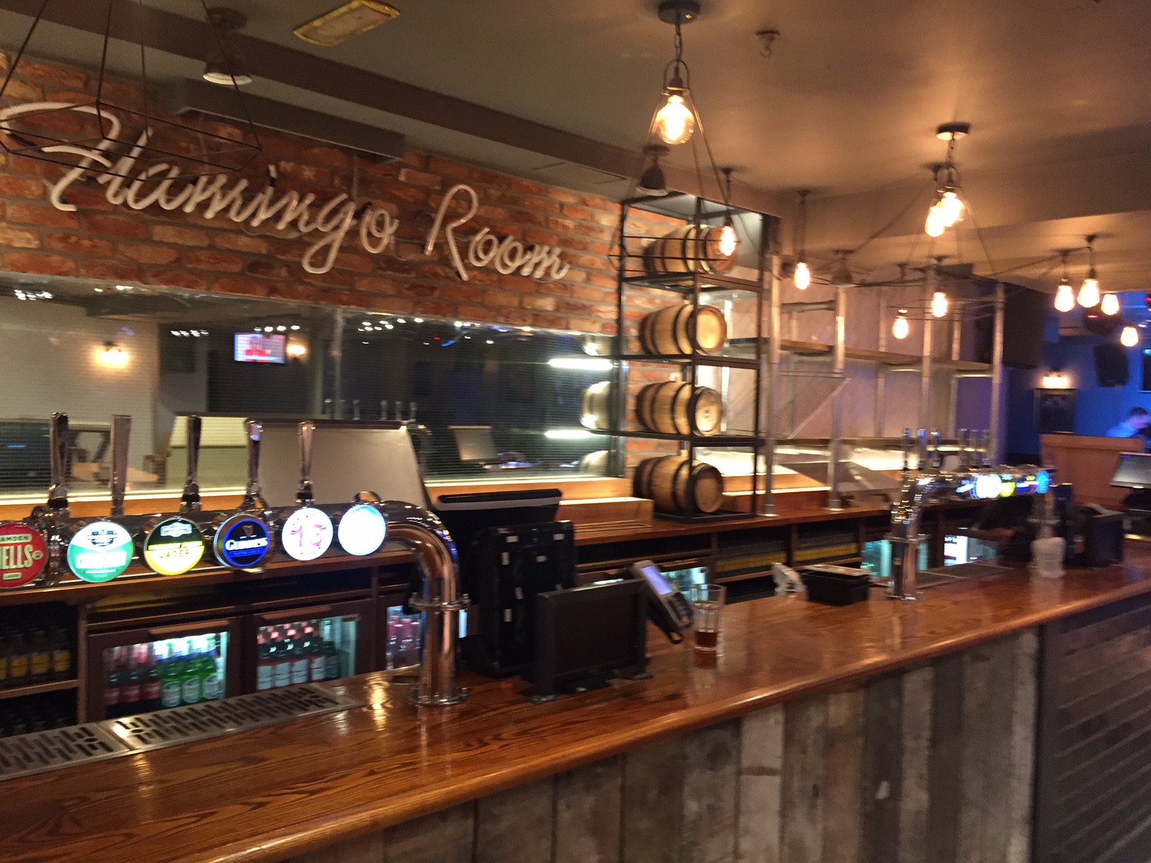 Stylish bar in Flamingo Room, O'Neill's for networking events and social gatherings. - Banner