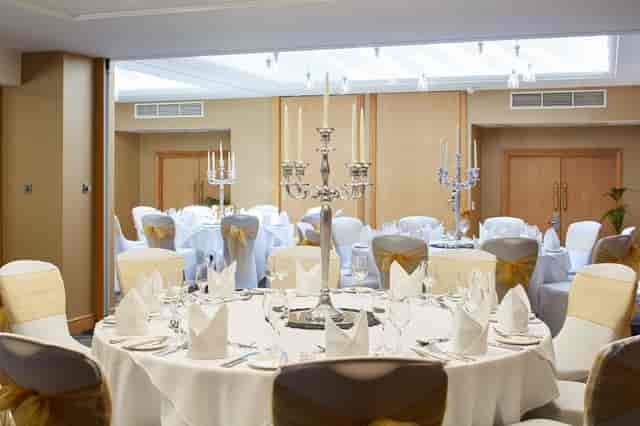 Elegant banquet room at The Bull Hotel, ideal for weddings and corporate events.