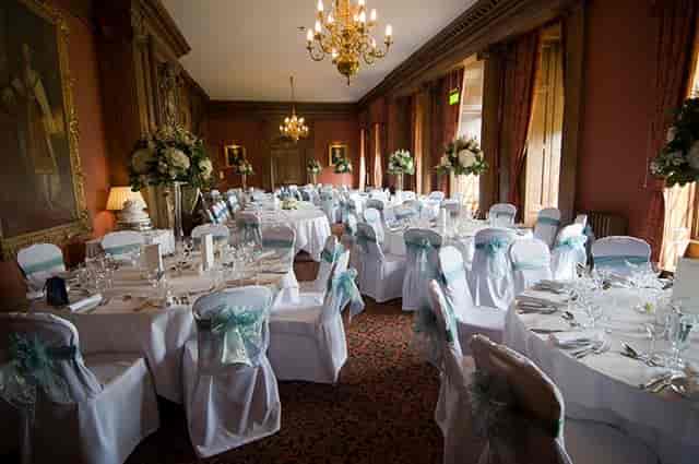 Elegant banquet hall at Crathorne Hall Hotel, perfect for weddings and formal events.