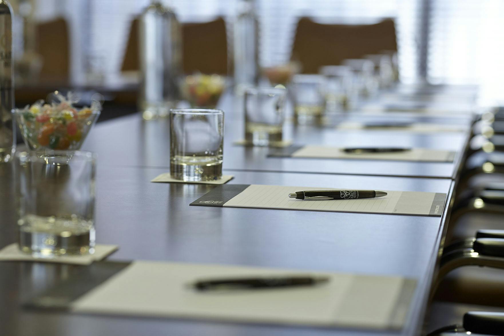 Highgrove Boardroom with long table, ideal for corporate meetings and workshops.