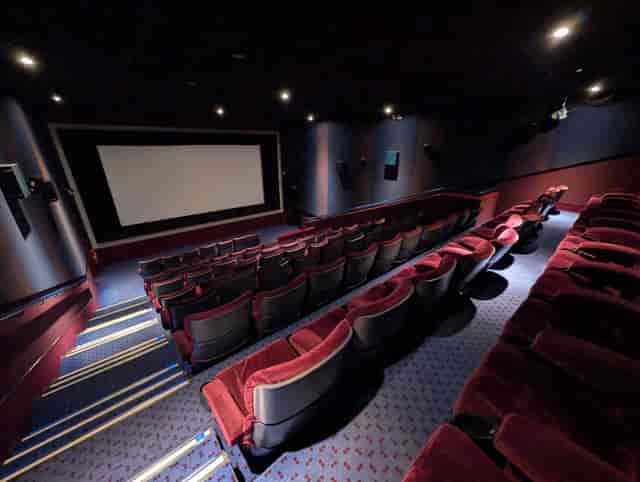 Vue Piccadilly Circus cinema screen with tiered seating for corporate presentations and events.