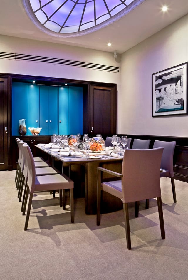 Elegant private dining room at Threadneedles Hotel, ideal for corporate events and intimate meetings.