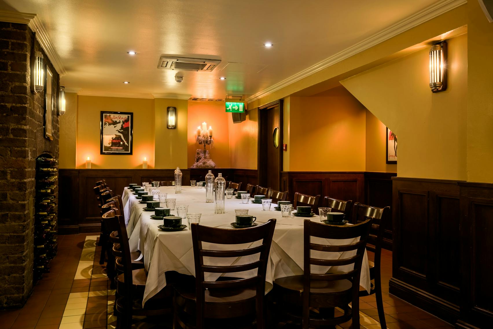 Private dining room at Boulevard Brasserie, ideal for corporate events and meetings.