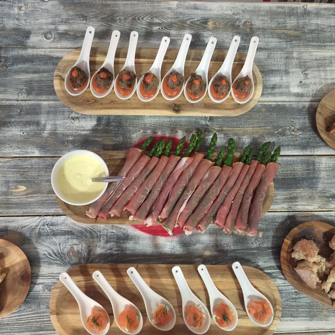 Gourmet appetizer display for private hire events with vibrant food presentation. - Banner