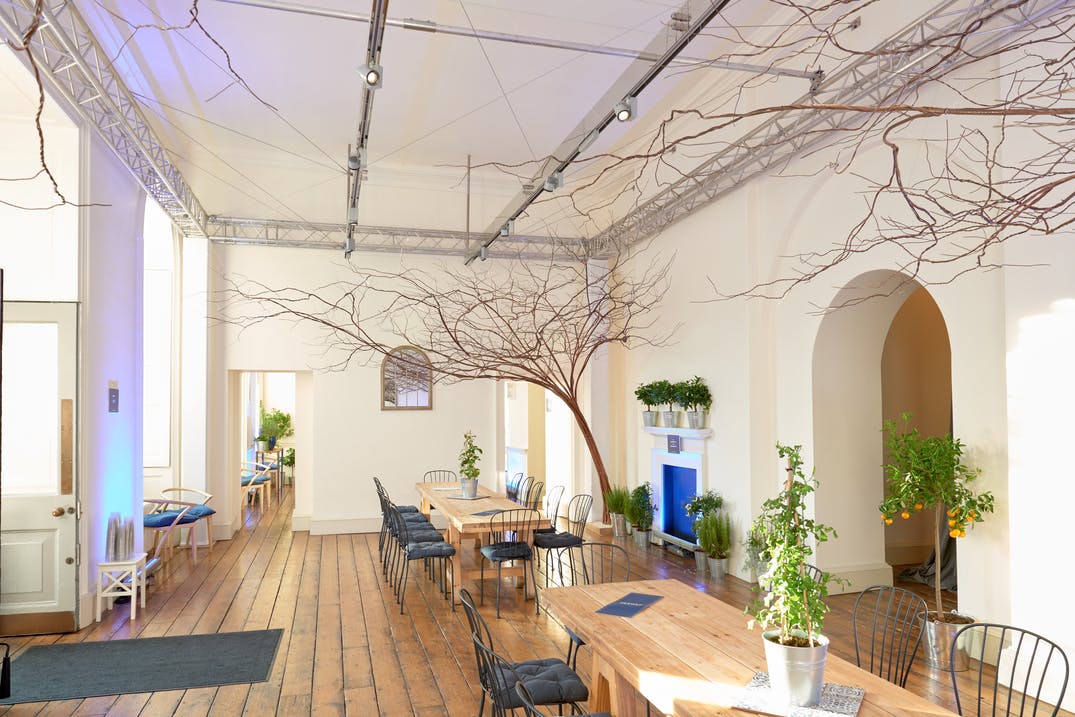 East Wing at Somerset House: modern event space with natural light, ideal for workshops.