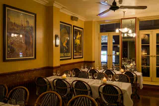 Charming dining space at Boulevard Brasserie, ideal for intimate gatherings and corporate events.