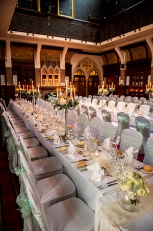 Elegant banquet hall in Highbury Hall, perfect for weddings and corporate events.