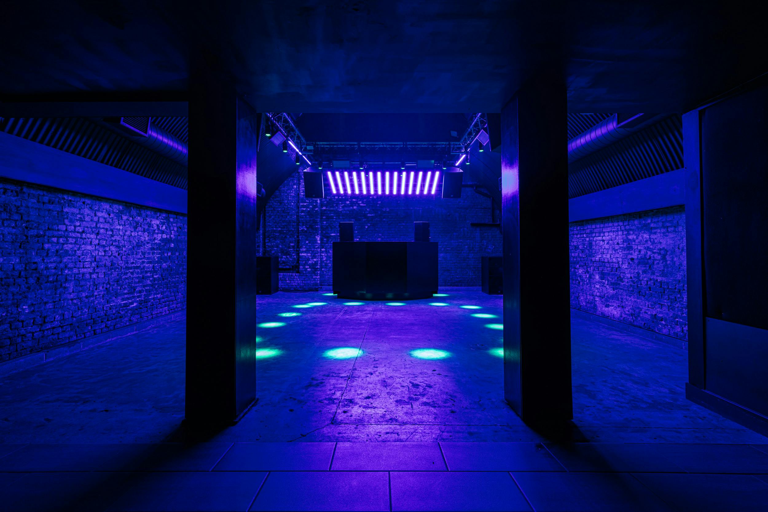 Modern event space at Ministry of Sound with dynamic lighting for nightlife and corporate events.