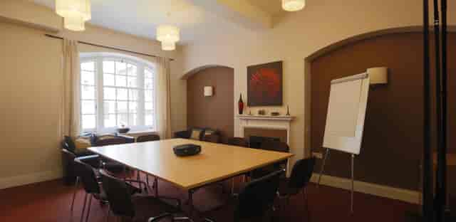 Marylebone Room boardroom with natural light for executive meetings and strategy sessions.