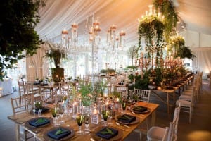 Elegant event space at Iscoyd Park with fine table settings for weddings and corporate events.
