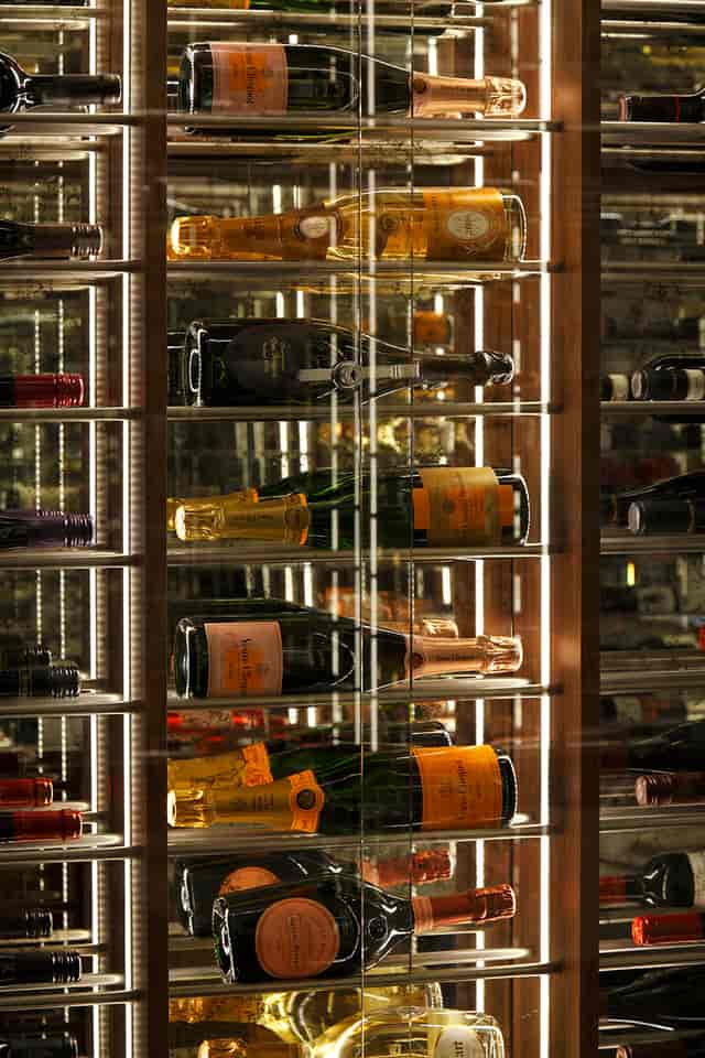 Elegant wine display in The House of Ho for upscale events and celebrations.