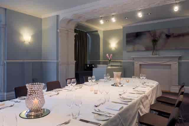 Elegant dining room at The Minories, Andaz London for intimate gatherings and corporate dinners.