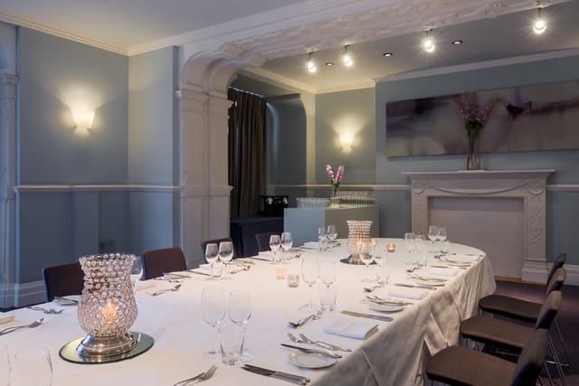 Elegant dining room at The Minories, Andaz London for intimate gatherings and corporate dinners.