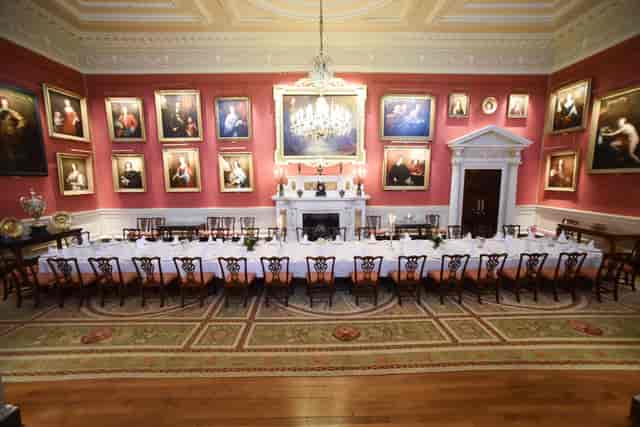 Elegant private dining room at Weston Park, ideal for formal events and banquets.