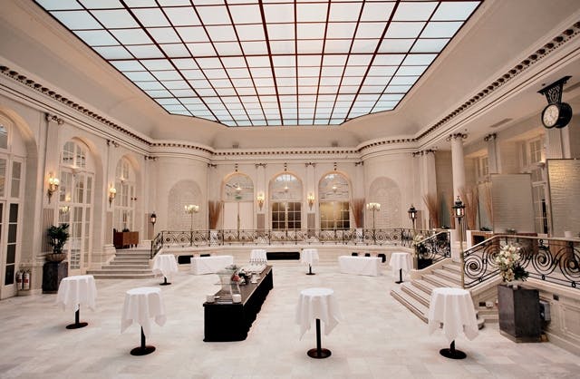 Adelphi Suite at The Waldorf Hilton, London: elegant event space with glass ceiling.