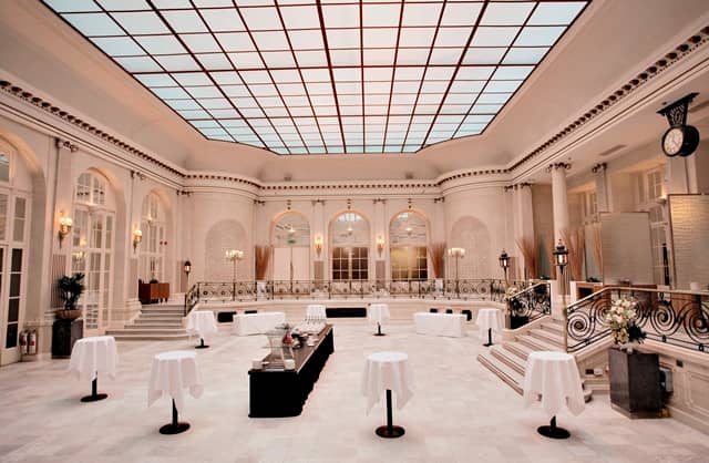Adelphi Suite at The Waldorf Hilton, London: elegant event space with glass ceiling.