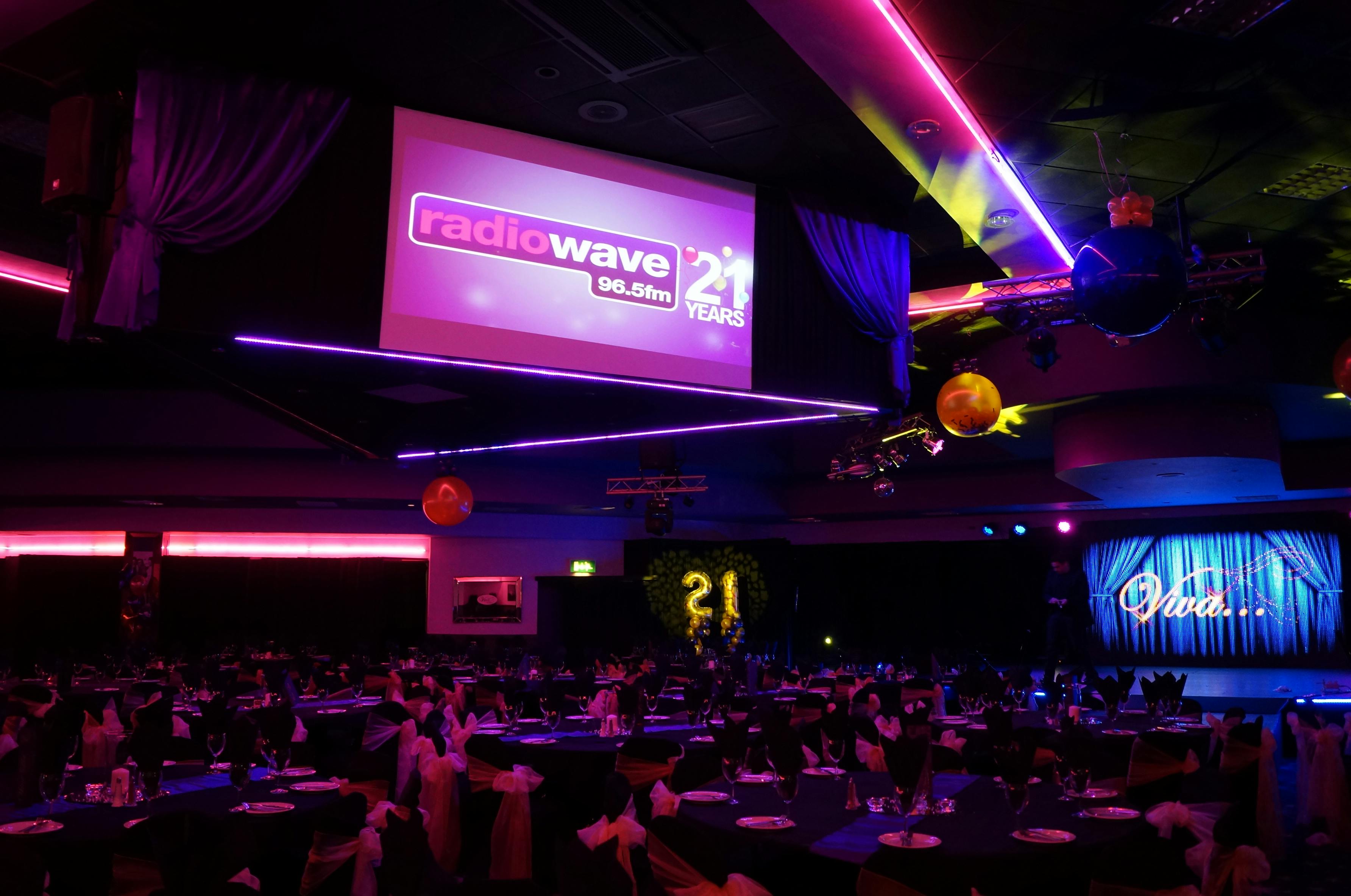 Main Theatre in Viva Blackpool set for a vibrant 21st anniversary celebration event.