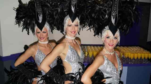 Viva Blackpool Main Theatre performers in glamorous costumes for gala dinners and themed parties.