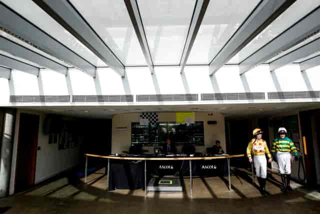 Jockeys' Weighing Room at Ascot Racecourse, vibrant event space for corporate gatherings.