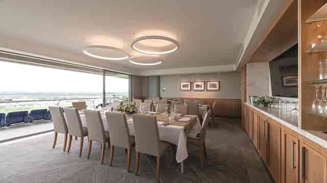 Elegant Hospitality Suite at Ascot Racecourse for corporate events and meetings.