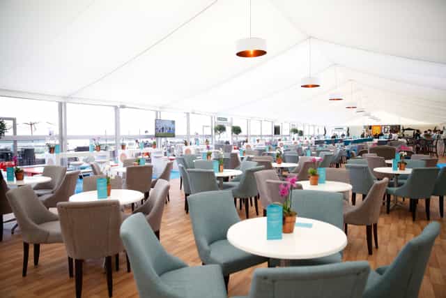 Furlong Suite at Ascot Racecourse: bright event space for meetings and gatherings.