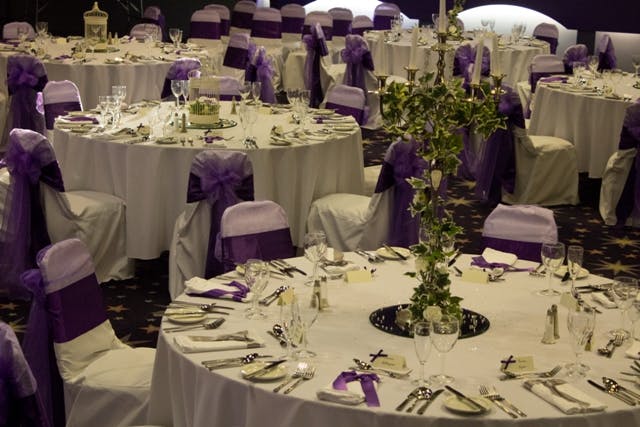 Elegant banquet hall in Viva Blackpool, perfect for weddings and formal events.