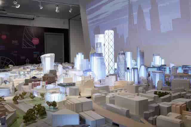 Architectural model of urban event venues in The City Centre, ideal for conferences and exhibitions.