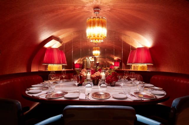 Elegant private dining room at Gymkhana, perfect for corporate dinners and exclusive events.