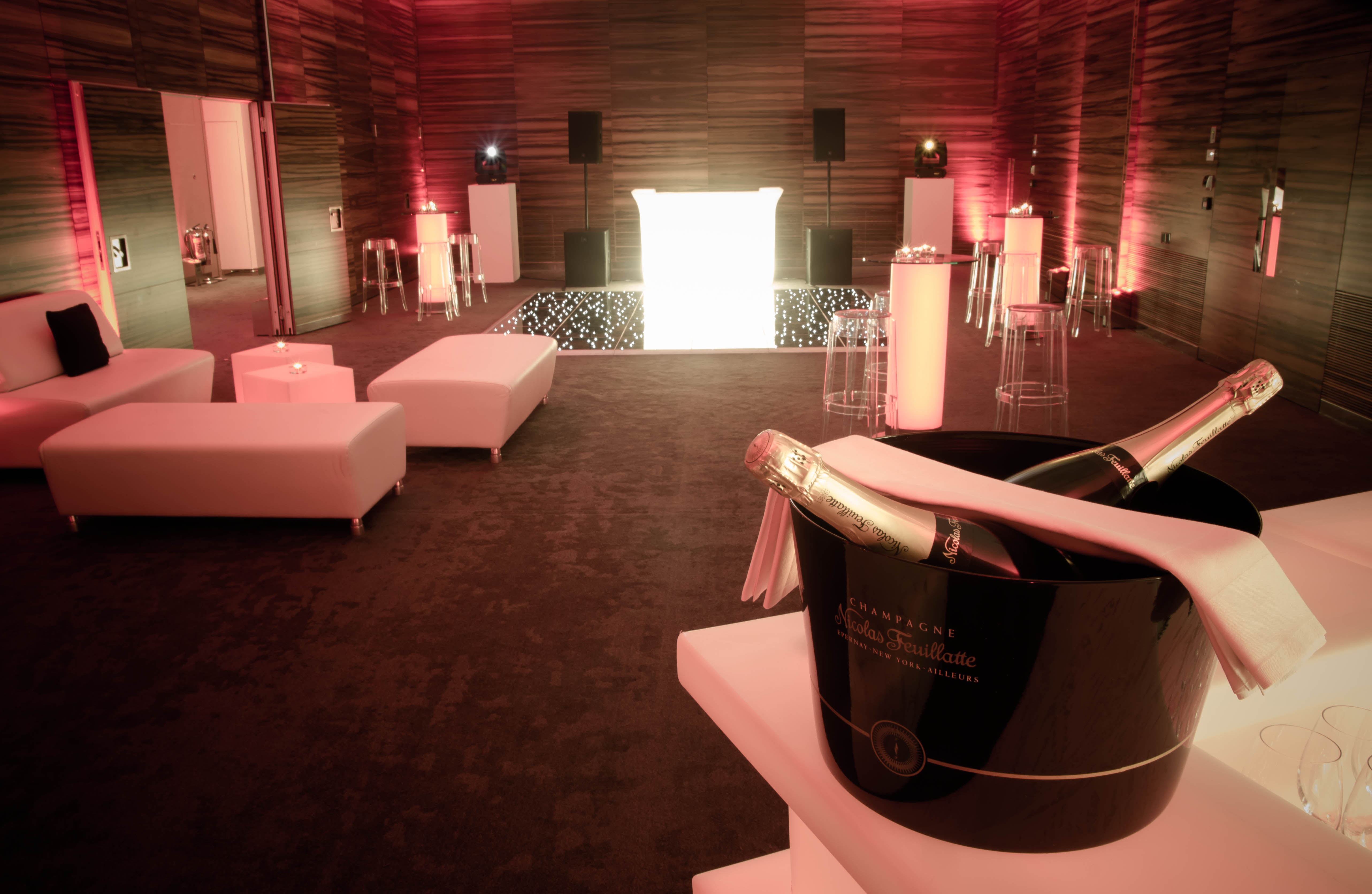 Sophisticated event space in ME London with modern decor for upscale gatherings. - Banner