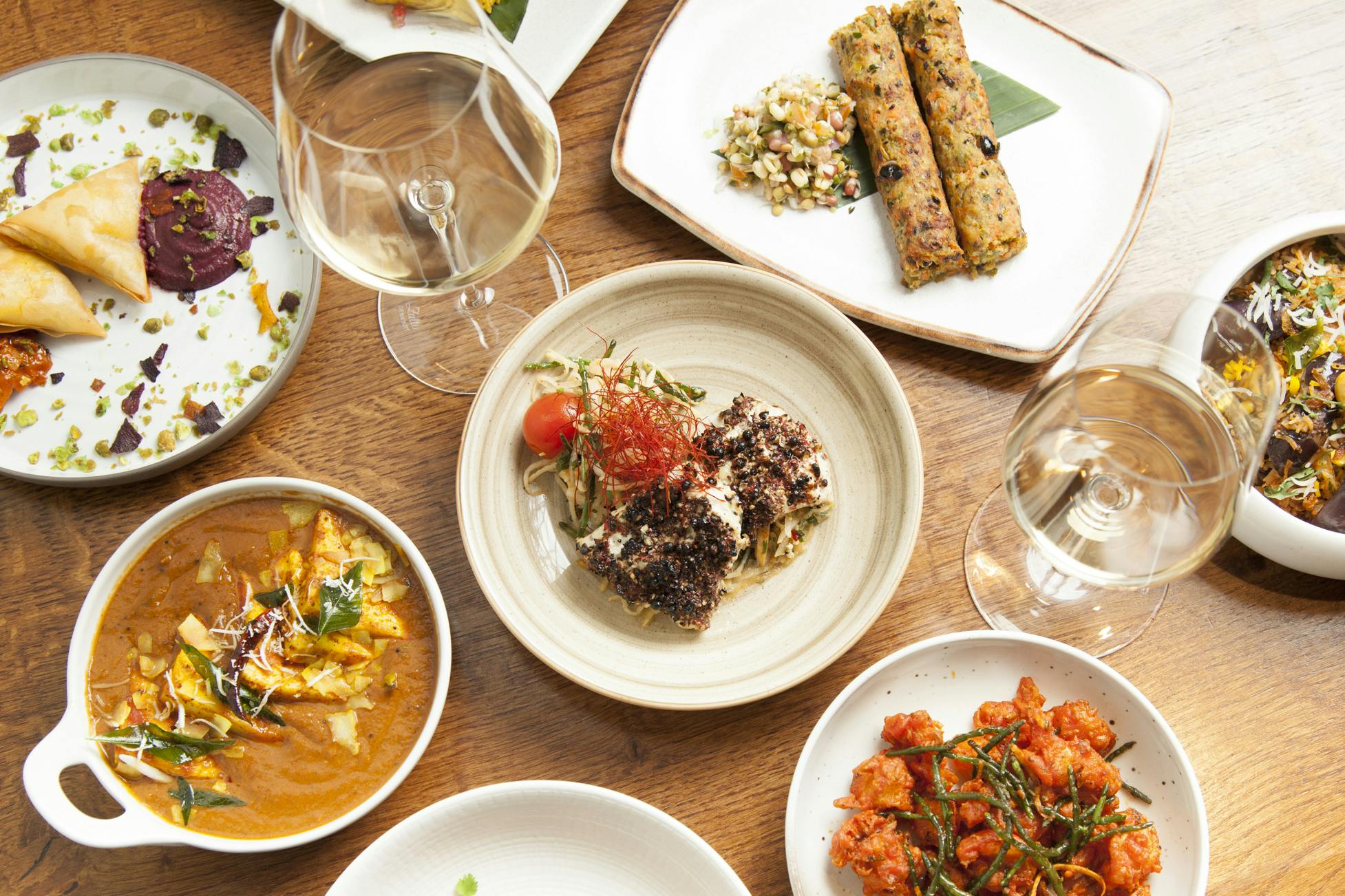 Exclusive Venue Hire in Trishna with vibrant dishes for catered events and networking.
