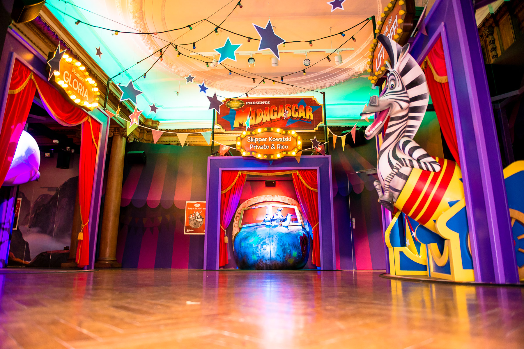 Vibrant event space at Shrek's Adventure! London for family-friendly parties and gatherings. - Banner
