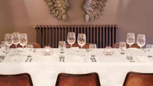 Elegant dining table setup in The Waterway for intimate events and corporate dinners.