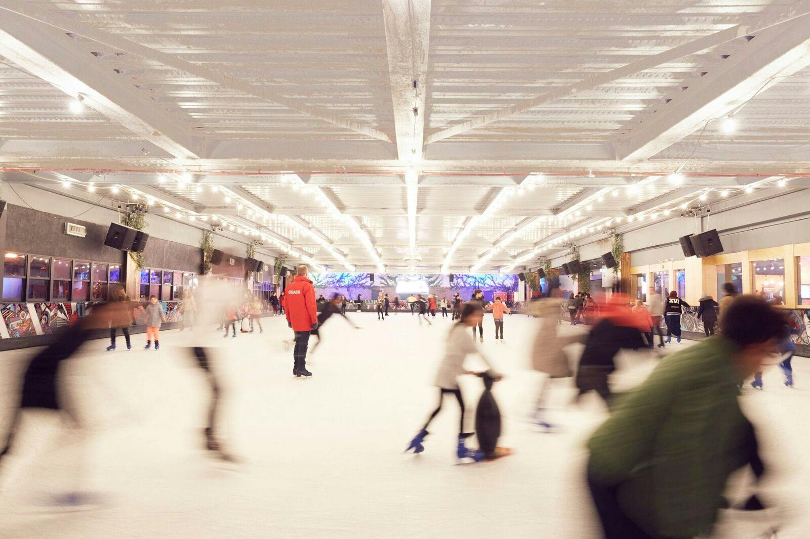 Vibrant ice skating rink in Queens for corporate events and team-building activities.