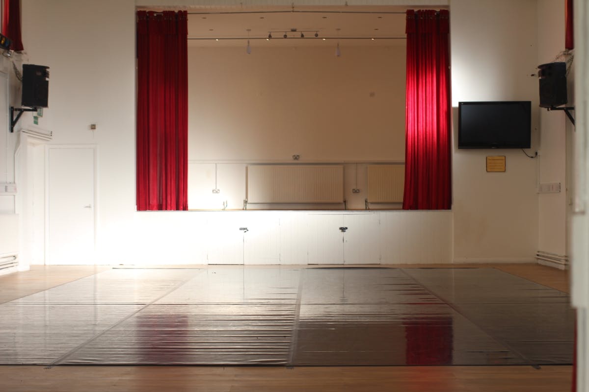 Main Hall at Centre 151, polished floor, versatile event space for meetings and dances.